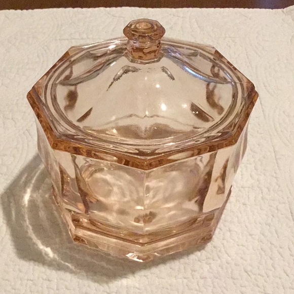 Kitchen Antique Pink Glass Candy Dish With Lid Poshmark